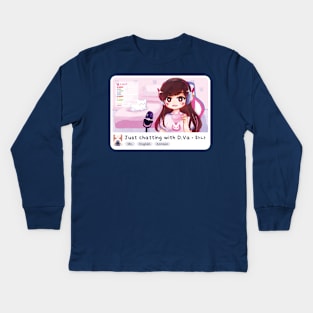 live stream livestream twitch just chatting dva gaming overwatch Kids Long Sleeve T-Shirt